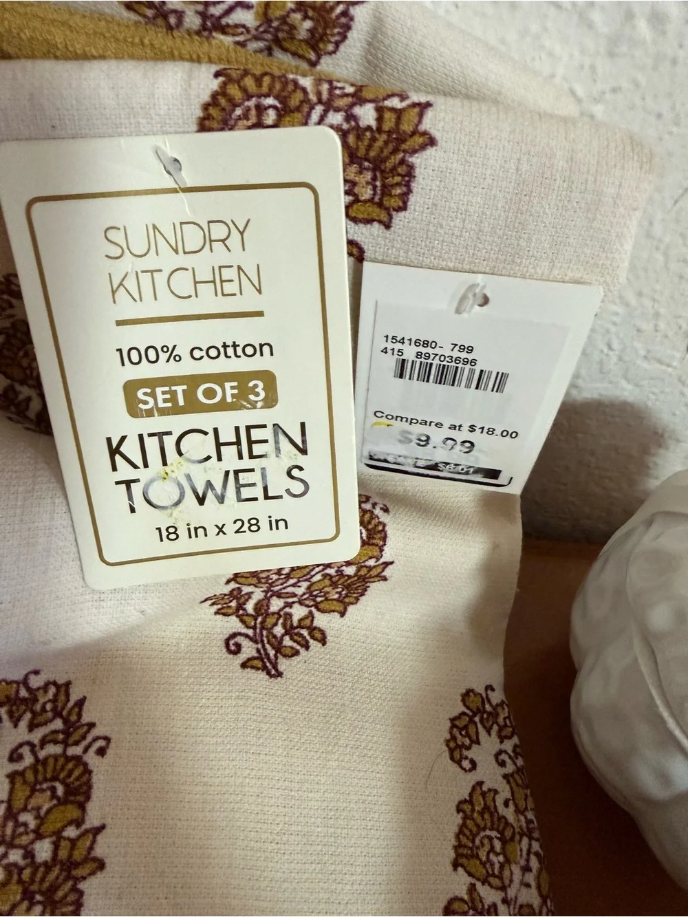 Sundry Kitchen towel and 2 pumpkin covered creamers - Set of 3